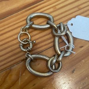 Jcrew silver gold mixed metal chain link bracelet